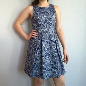 Blue floral patterned shirt skirt dress